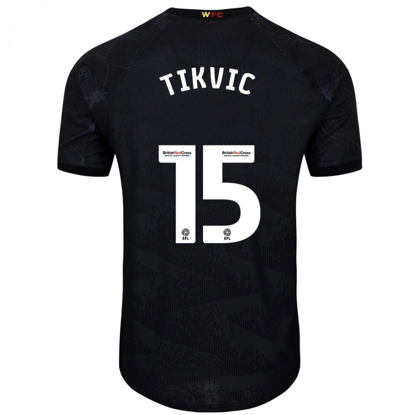 Danxen Donna Maglia Antonio Tikvic #15 Nero Bianco Kit Gara Away 2024/25 Maglietta