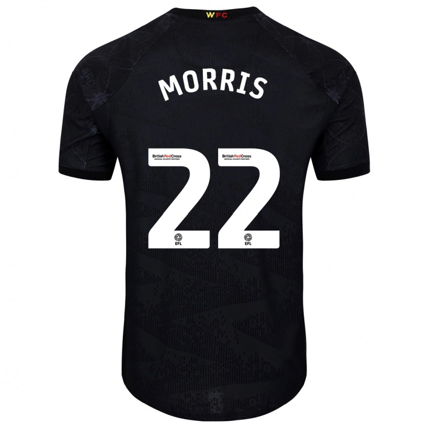 Danxen Donna Maglia James Morris #22 Nero Bianco Kit Gara Away 2024/25 Maglietta