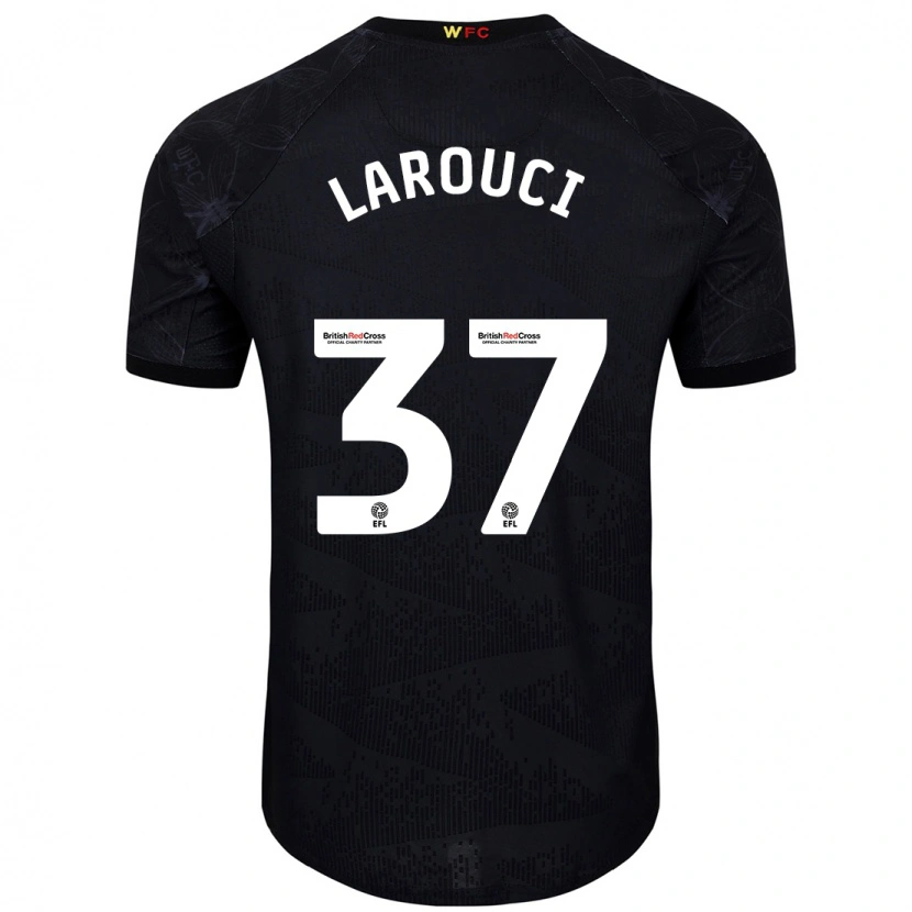 Danxen Donna Maglia Yasser Larouci #37 Nero Bianco Kit Gara Away 2024/25 Maglietta