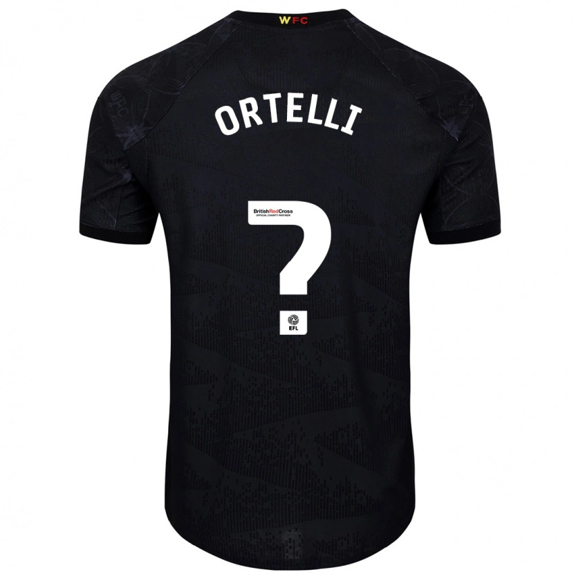 Danxen Donna Maglia Gabriel Ortelli #0 Nero Bianco Kit Gara Away 2024/25 Maglietta