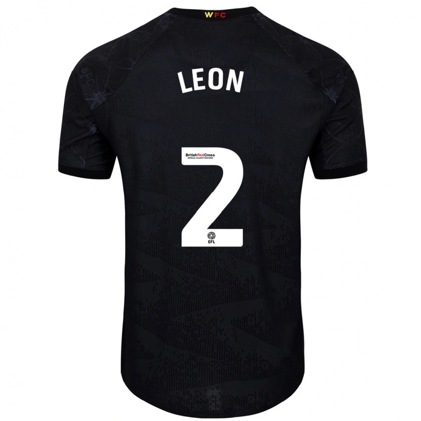 Danxen Donna Maglia Lucía León #2 Nero Bianco Kit Gara Away 2024/25 Maglietta