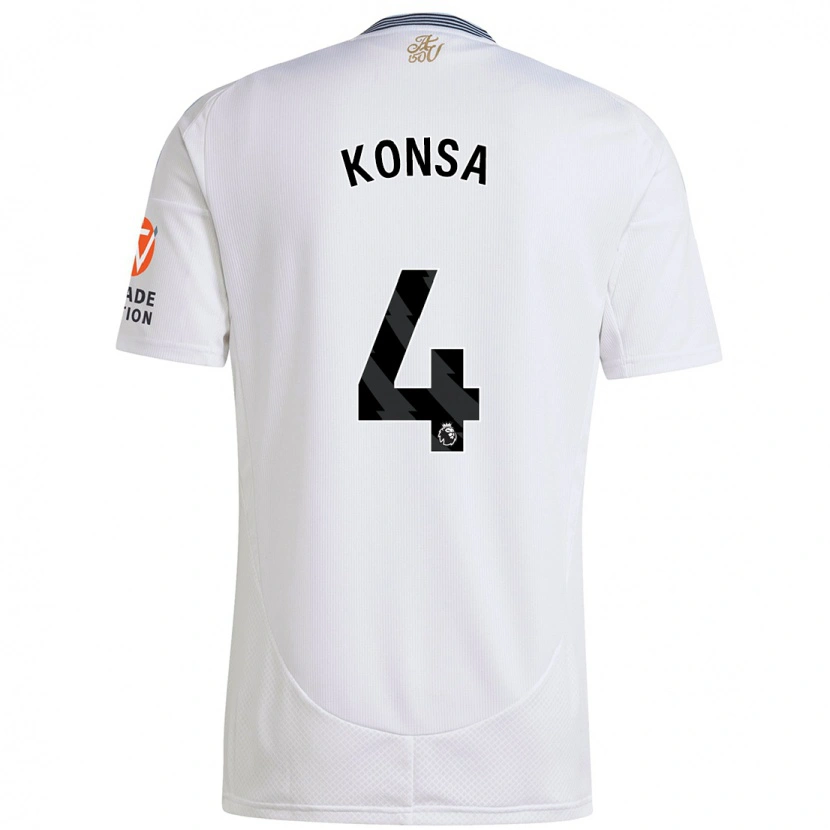 Danxen Donna Maglia Ezri Konsa #4 Bianco Kit Gara Away 2024/25 Maglietta
