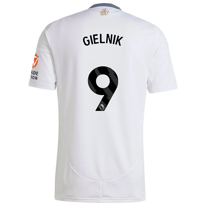 Danxen Donna Maglia Emily Gielnik #9 Bianco Kit Gara Away 2024/25 Maglietta