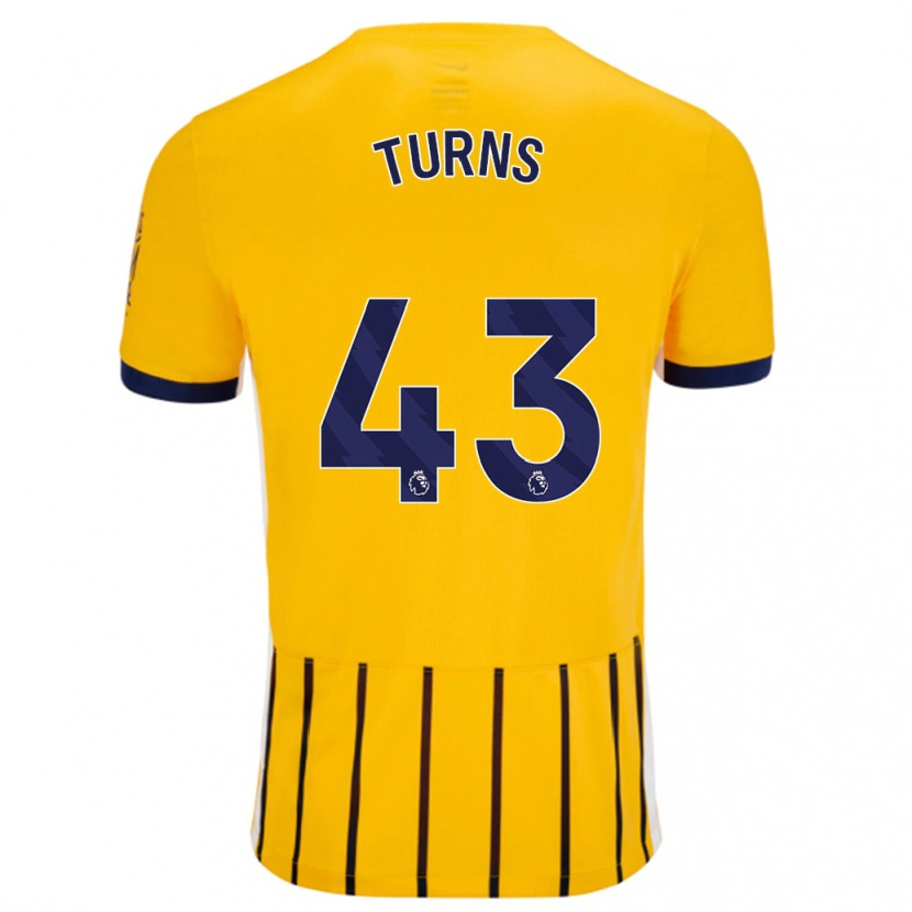 Danxen Donna Maglia Ed Turns #43 Oro Blu A Righe Sottili Kit Gara Away 2024/25 Maglietta