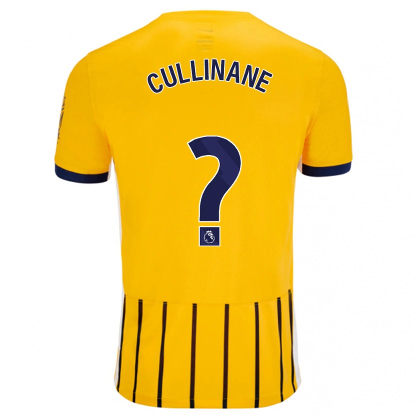 Danxen Donna Maglia Billy-Ray Cullinane #0 Oro Blu A Righe Sottili Kit Gara Away 2024/25 Maglietta
