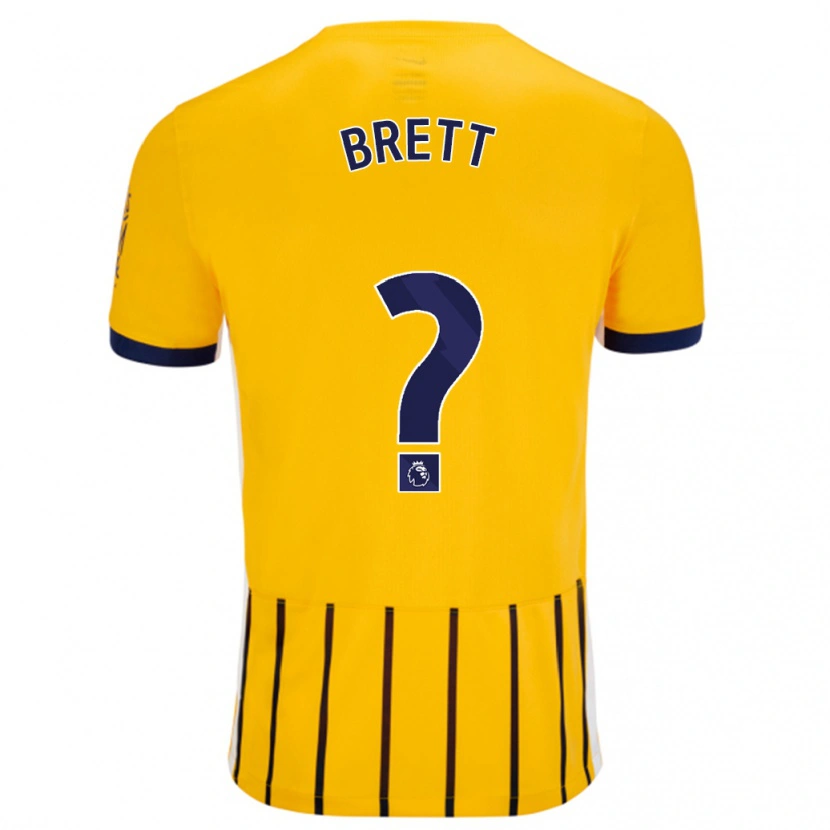 Danxen Donna Maglia Adam Brett #0 Oro Blu A Righe Sottili Kit Gara Away 2024/25 Maglietta