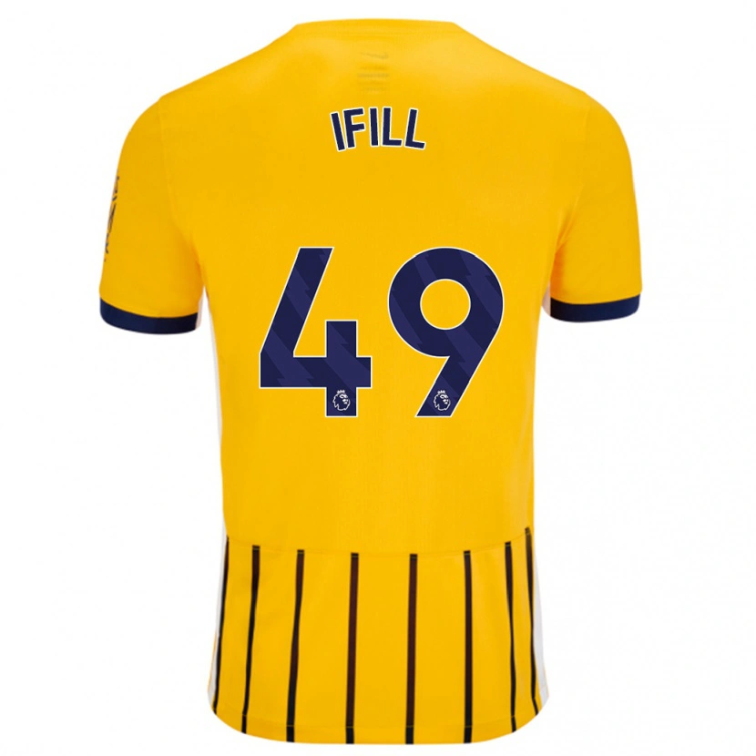Danxen Donna Maglia Marcus Ifill #49 Oro Blu A Righe Sottili Kit Gara Away 2024/25 Maglietta