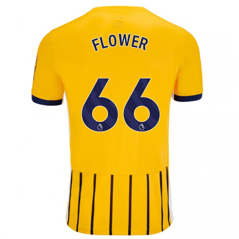 Danxen Donna Maglia Louis Flower #66 Oro Blu A Righe Sottili Kit Gara Away 2024/25 Maglietta