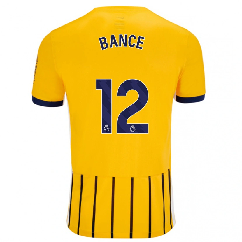 Danxen Donna Maglia Libby Bance #12 Oro Blu A Righe Sottili Kit Gara Away 2024/25 Maglietta