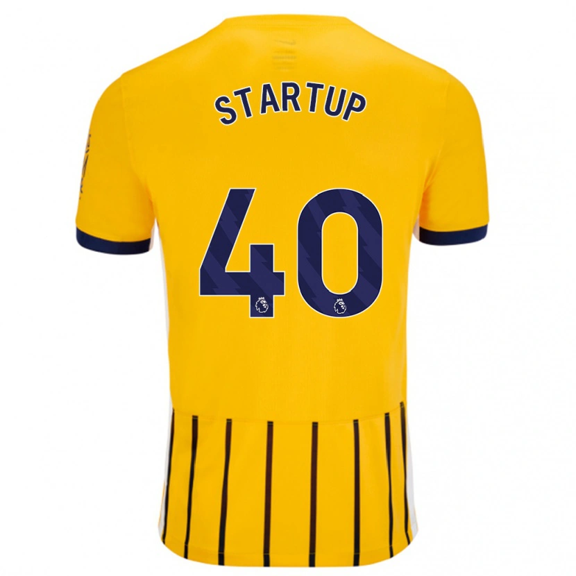 Danxen Donna Maglia Katie Startup #40 Oro Blu A Righe Sottili Kit Gara Away 2024/25 Maglietta