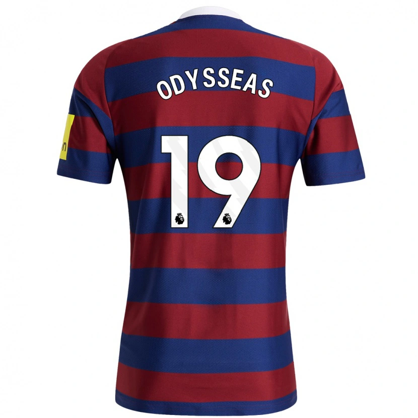 Danxen Donna Maglia Odysseas Vlachodimos #19 Borgogna Blu Navy Kit Gara Away 2024/25 Maglietta