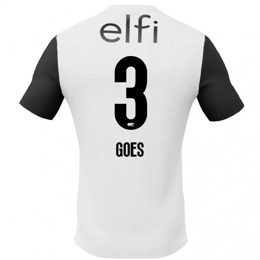 Danxen Donna Maglia Wouter Goes #3 Bianco Nero Kit Gara Away 2024/25 Maglietta