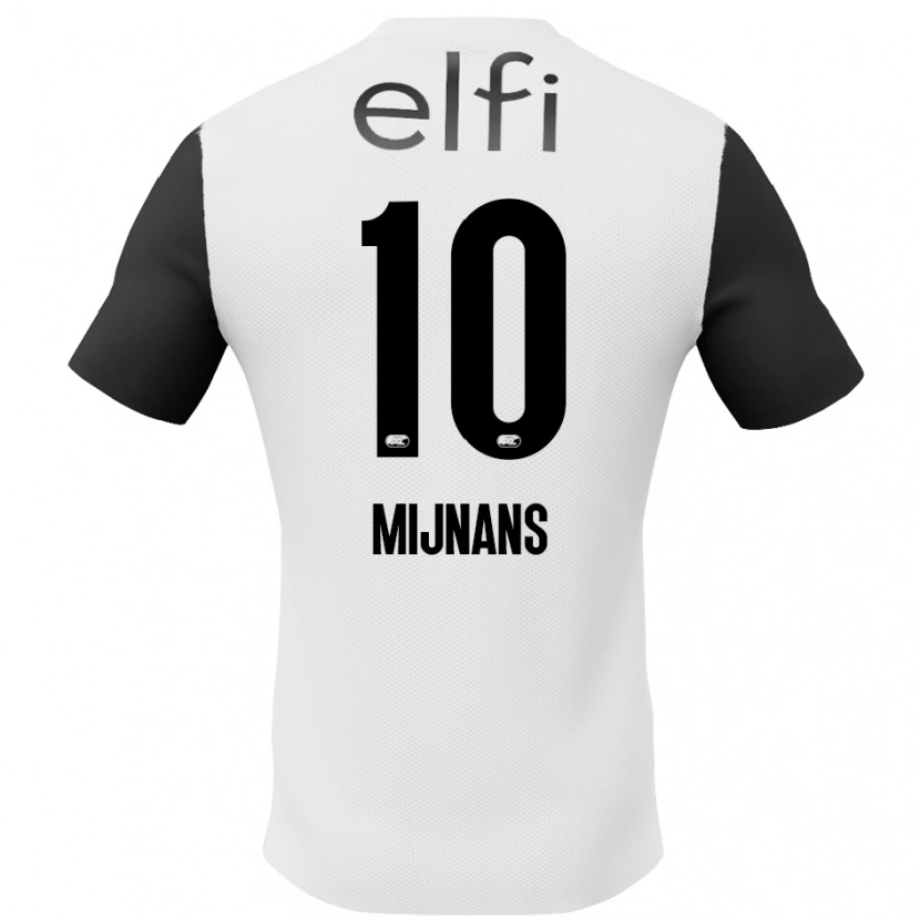 Danxen Donna Maglia Sven Mijnans #10 Bianco Nero Kit Gara Away 2024/25 Maglietta