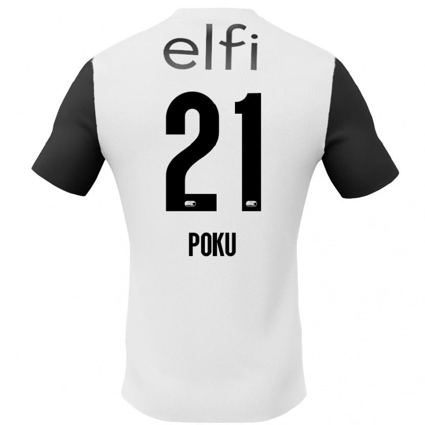 Danxen Donna Maglia Ernest Poku #21 Bianco Nero Kit Gara Away 2024/25 Maglietta