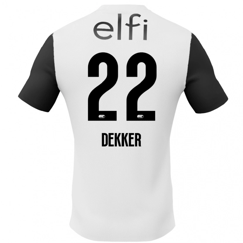 Danxen Donna Maglia Maxim Dekker #22 Bianco Nero Kit Gara Away 2024/25 Maglietta