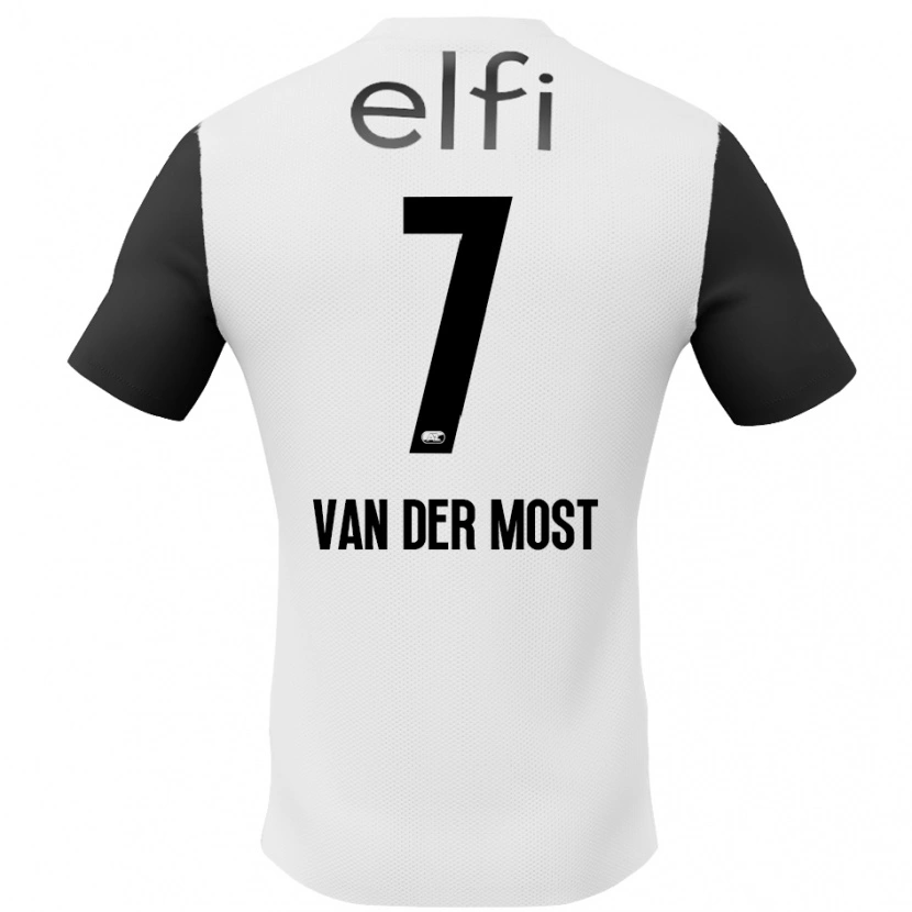 Danxen Donna Maglia Veerle Van Der Most #7 Bianco Nero Kit Gara Away 2024/25 Maglietta
