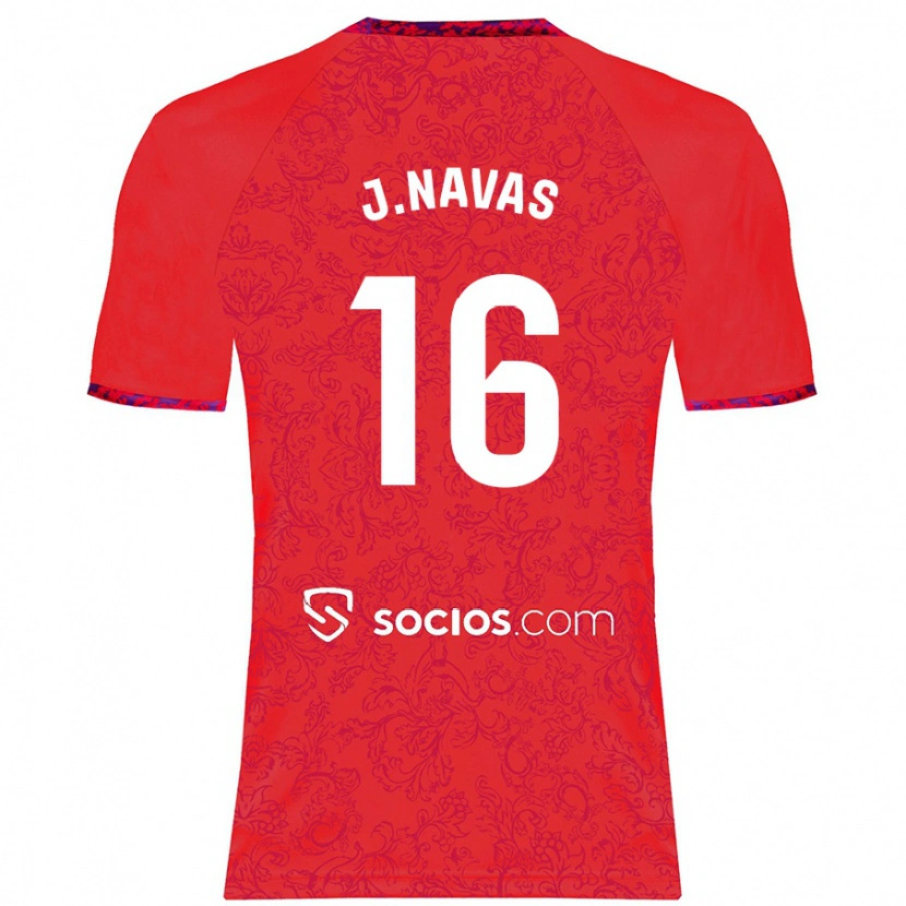 Danxen Donna Maglia Jesús Navas #16 Rosso Kit Gara Away 2024/25 Maglietta