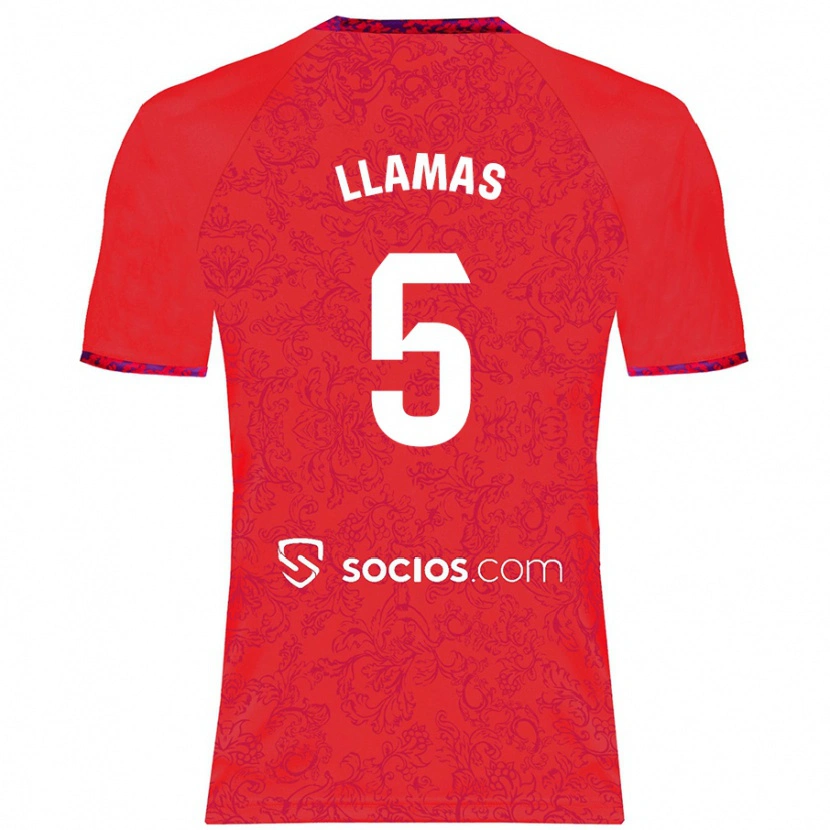 Danxen Donna Maglia Eva Llamas #5 Rosso Kit Gara Away 2024/25 Maglietta