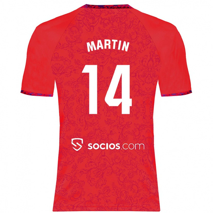 Danxen Donna Maglia Nazareth Martín #14 Rosso Kit Gara Away 2024/25 Maglietta