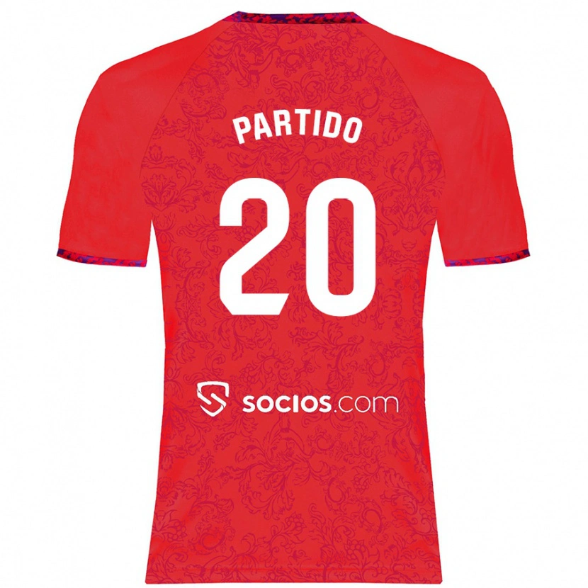 Danxen Donna Maglia Paula Partido #20 Rosso Kit Gara Away 2024/25 Maglietta