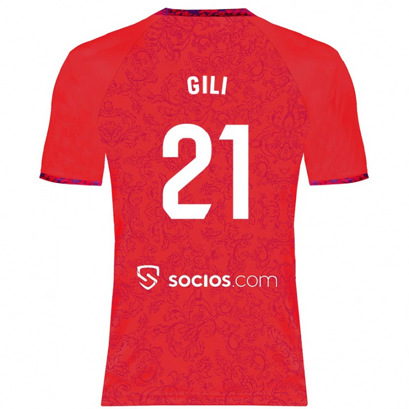 Danxen Donna Maglia Gemma Gili #21 Rosso Kit Gara Away 2024/25 Maglietta