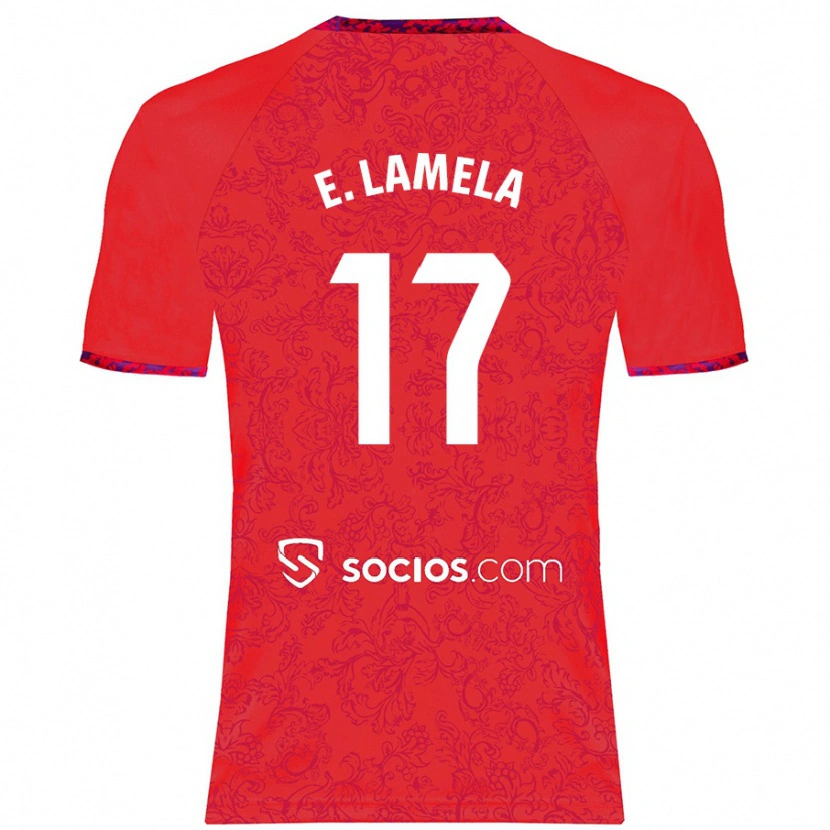 Danxen Donna Maglia Erik Lamela #17 Rosso Kit Gara Away 2024/25 Maglietta