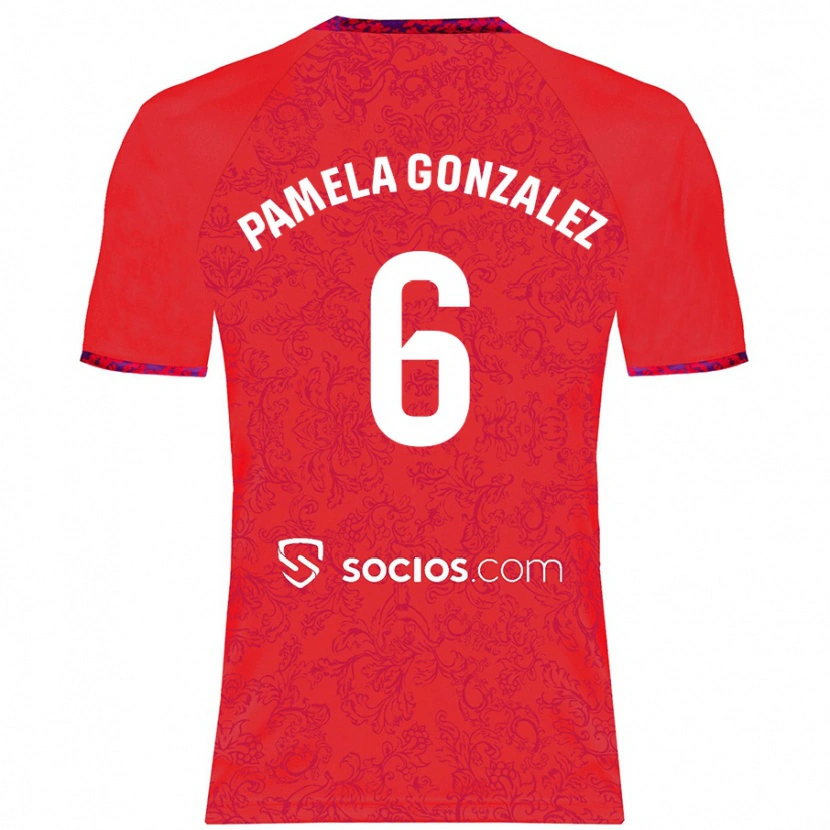 Danxen Donna Maglia Cinthia Pamela González Medina #6 Rosso Kit Gara Away 2024/25 Maglietta
