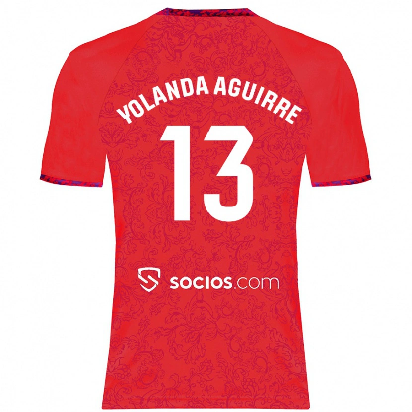 Danxen Donna Maglia Yolanda Aguirre Gutiérrez #13 Rosso Kit Gara Away 2024/25 Maglietta