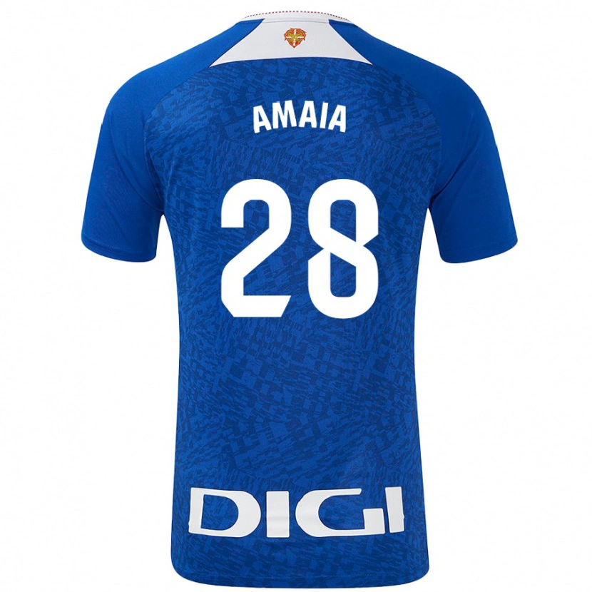 Danxen Donna Maglia Amaia Martinez De La Peña #28 Blu Royal Kit Gara Away 2024/25 Maglietta