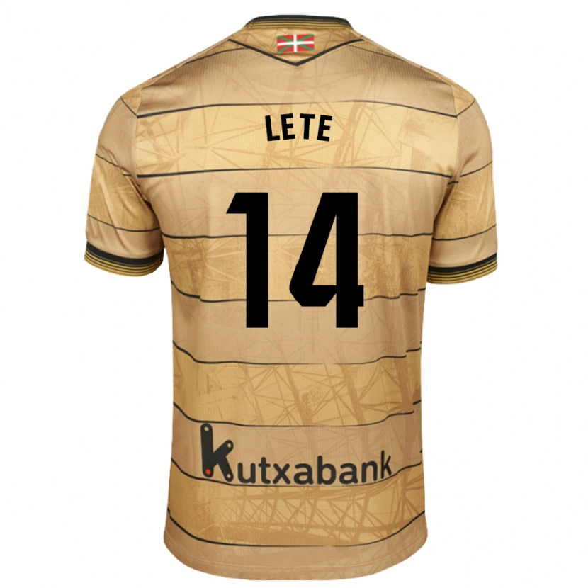 Danxen Donna Maglia Eñaut Lete #14 Marrone Kit Gara Away 2024/25 Maglietta