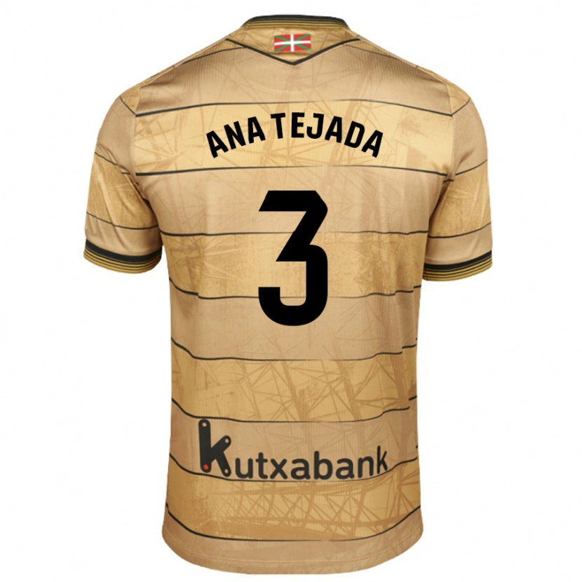 Danxen Donna Maglia Ana Tejada Jiménez #3 Marrone Kit Gara Away 2024/25 Maglietta