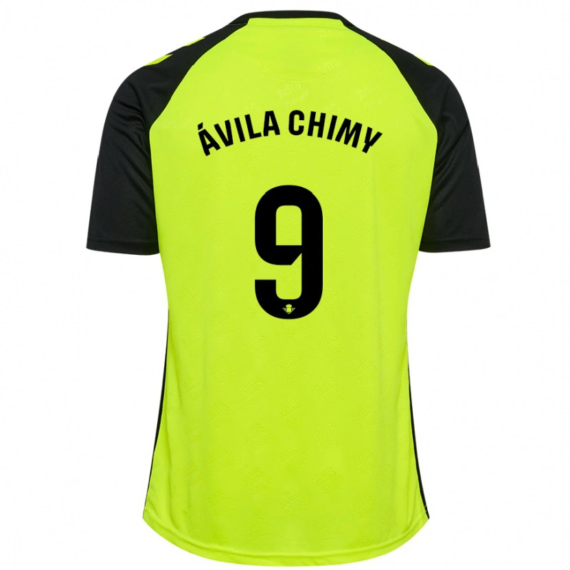 Danxen Donna Maglia Chimy Ávila #9 Giallo Fluorescente Nero Kit Gara Away 2024/25 Maglietta