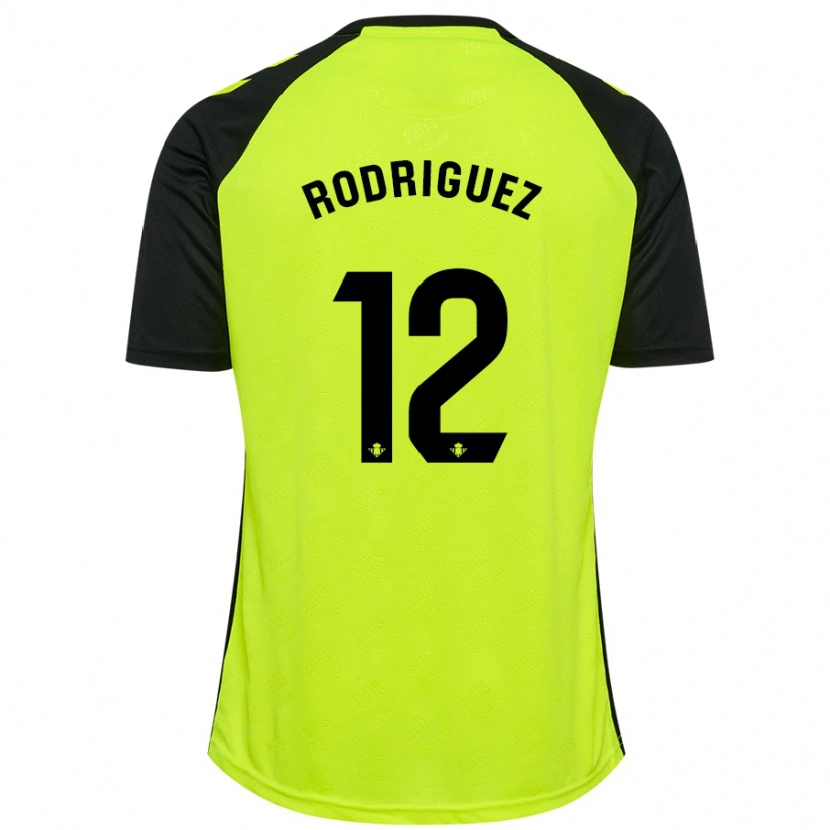 Danxen Donna Maglia Ricardo Rodríguez #12 Giallo Fluorescente Nero Kit Gara Away 2024/25 Maglietta