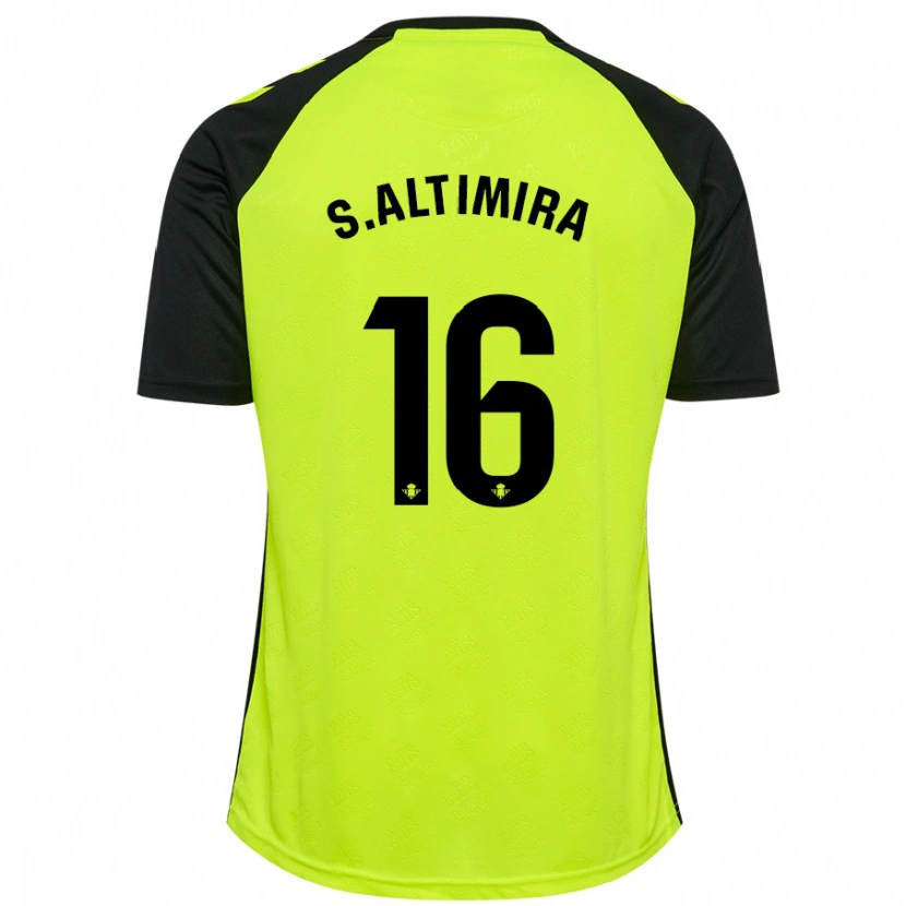 Danxen Donna Maglia Sergi Altimira #16 Giallo Fluorescente Nero Kit Gara Away 2024/25 Maglietta