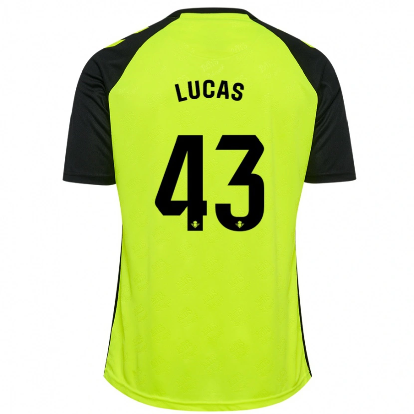 Danxen Donna Maglia Lucas Alcázar #43 Giallo Fluorescente Nero Kit Gara Away 2024/25 Maglietta