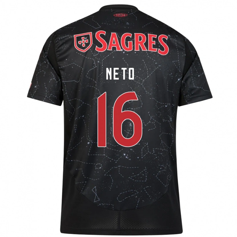 Danxen Donna Maglia Martim Neto #16 Nero Rosso Kit Gara Away 2024/25 Maglietta