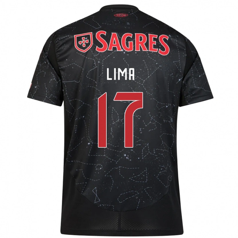 Danxen Donna Maglia Ivan Lima #17 Nero Rosso Kit Gara Away 2024/25 Maglietta