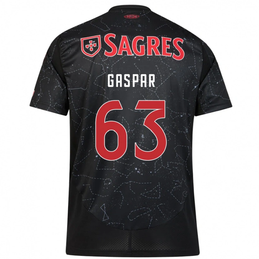 Danxen Donna Maglia Guilherme Gaspar #63 Nero Rosso Kit Gara Away 2024/25 Maglietta