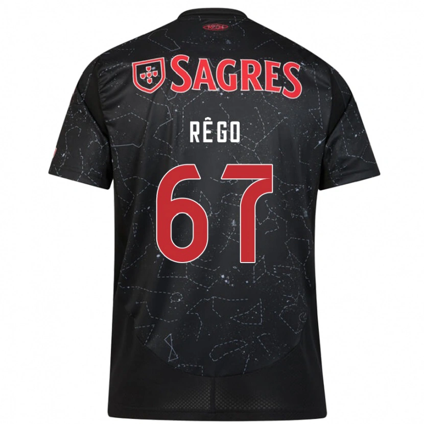 Danxen Donna Maglia Rodrigo Rêgo #67 Nero Rosso Kit Gara Away 2024/25 Maglietta