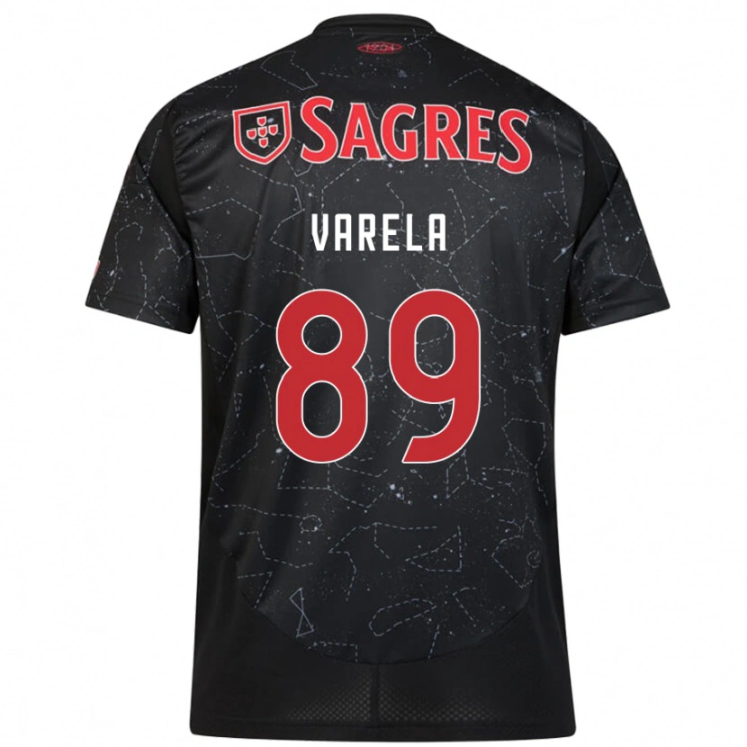 Danxen Donna Maglia Gustavo Varela #89 Nero Rosso Kit Gara Away 2024/25 Maglietta