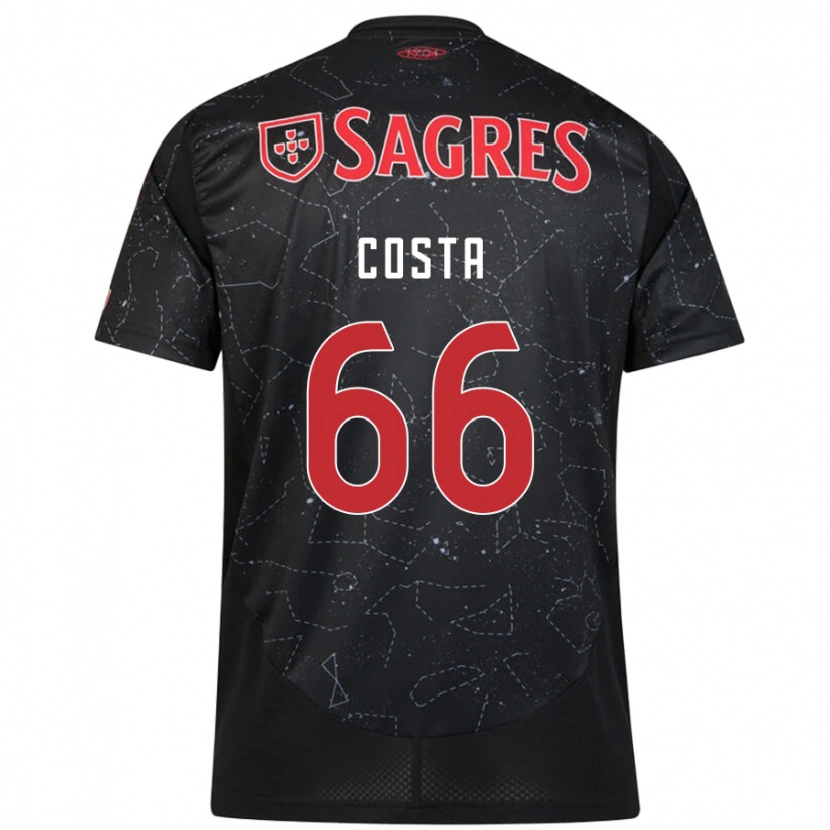 Danxen Donna Maglia Rute Costa #66 Nero Rosso Kit Gara Away 2024/25 Maglietta