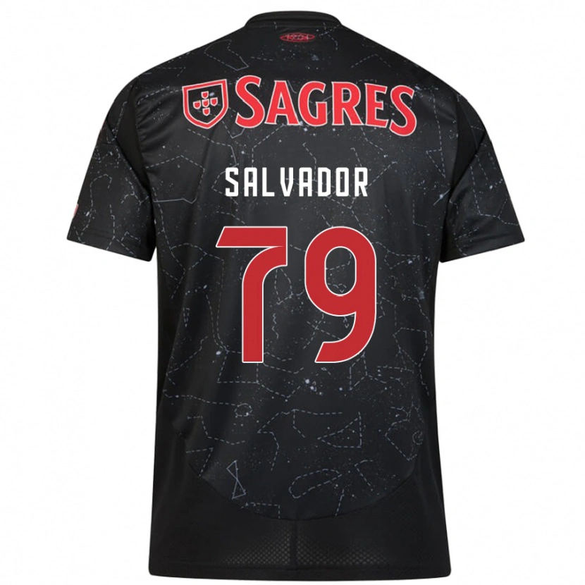 Danxen Donna Maglia Marta Salvador #79 Nero Rosso Kit Gara Away 2024/25 Maglietta