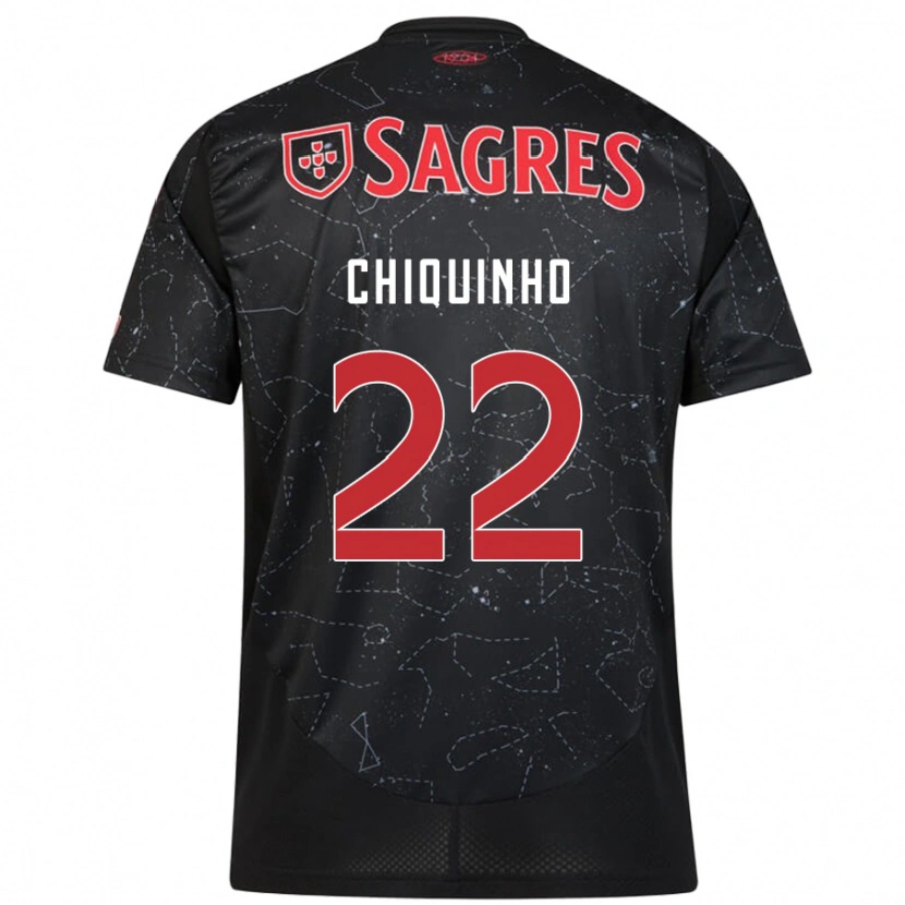 Danxen Donna Maglia Chiquinho #22 Nero Rosso Kit Gara Away 2024/25 Maglietta