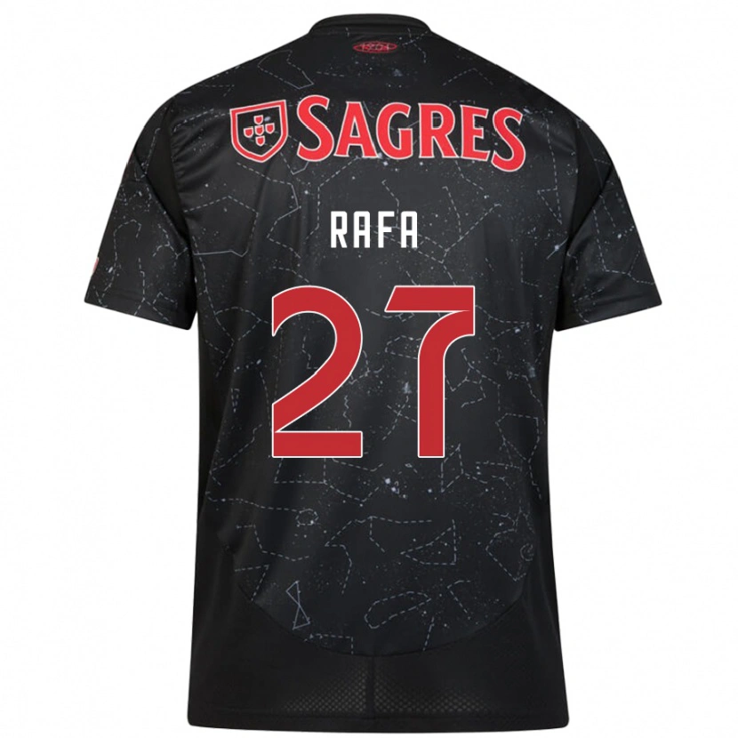 Danxen Donna Maglia Rafa #27 Nero Rosso Kit Gara Away 2024/25 Maglietta