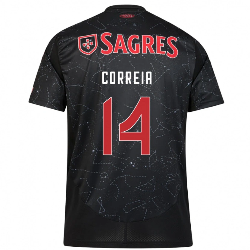 Danxen Donna Maglia Carolina Correia #14 Nero Rosso Kit Gara Away 2024/25 Maglietta