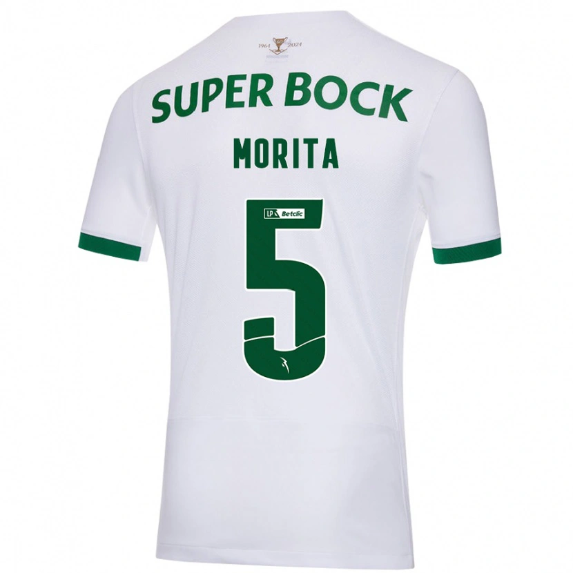 Danxen Donna Maglia Hidemasa Morita #5 Bianco Verde Kit Gara Away 2024/25 Maglietta