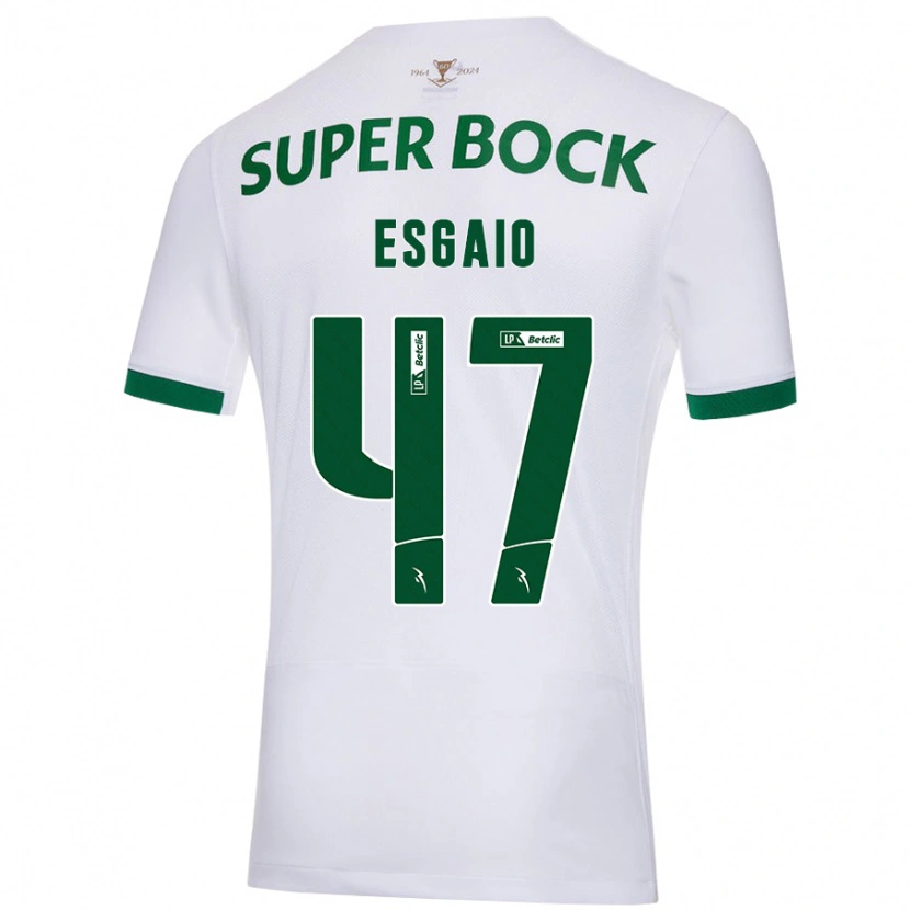 Danxen Donna Maglia Ricardo Esgaio #47 Bianco Verde Kit Gara Away 2024/25 Maglietta