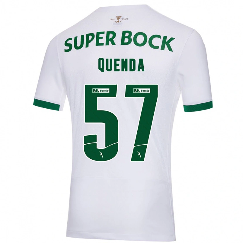 Danxen Donna Maglia Geovany Quenda #57 Bianco Verde Kit Gara Away 2024/25 Maglietta