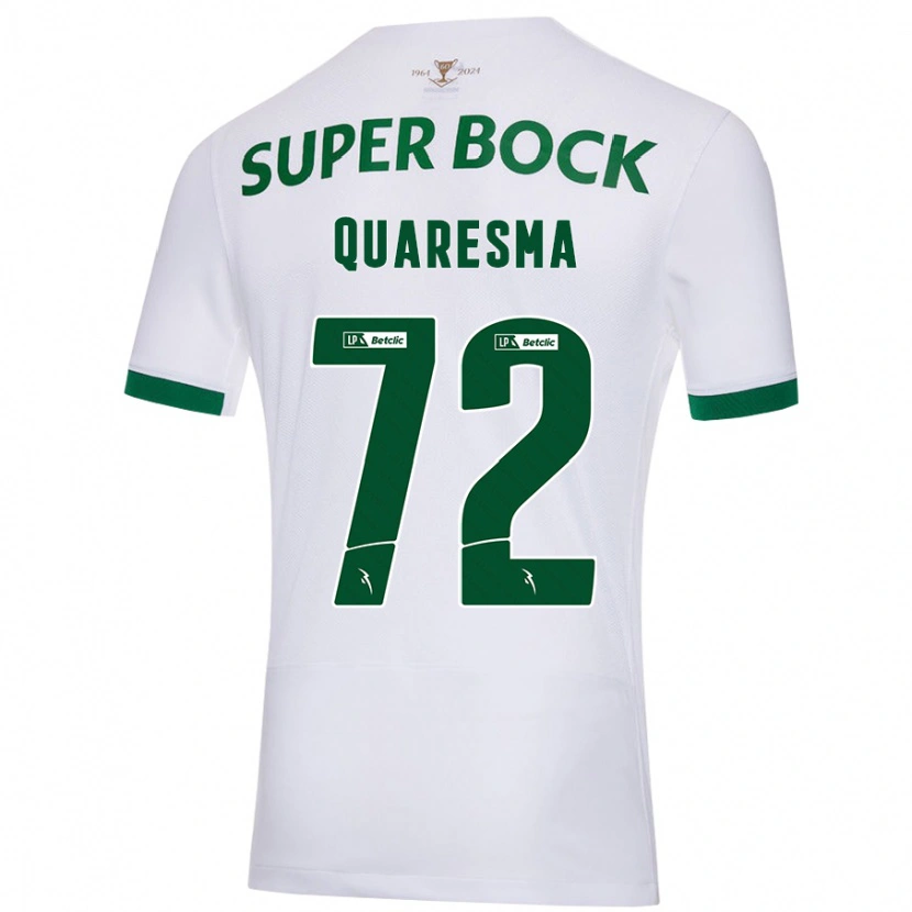 Danxen Donna Maglia Eduardo Quaresma #72 Bianco Verde Kit Gara Away 2024/25 Maglietta