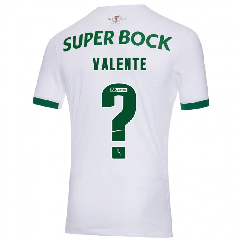Danxen Donna Maglia João Valente #0 Bianco Verde Kit Gara Away 2024/25 Maglietta